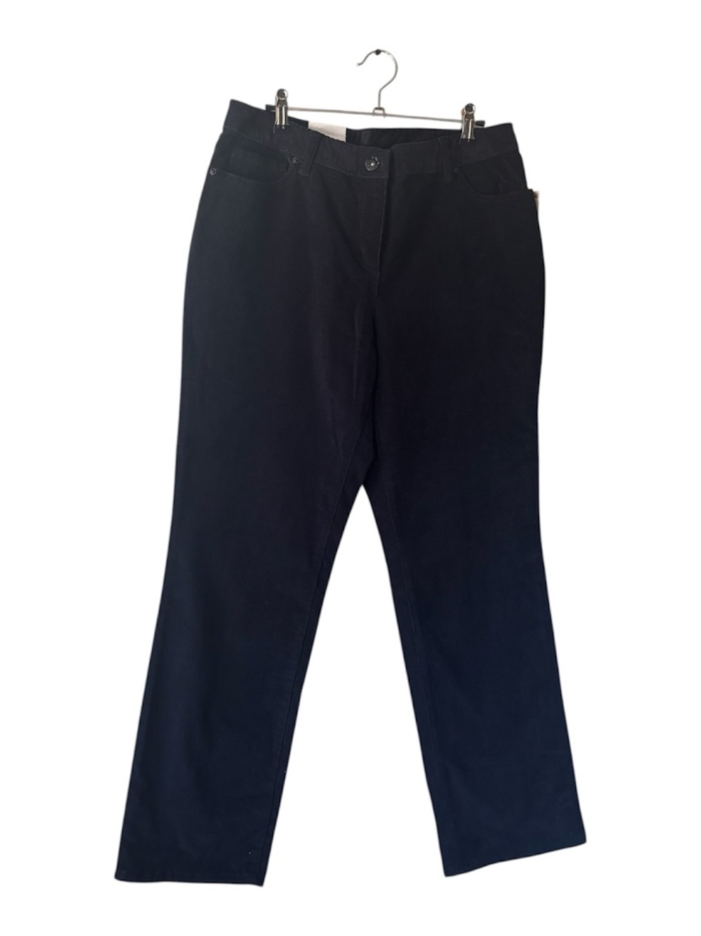 Style & Co Women's Stretch Corduroy Ebony Black Straight Ankle Leg Pants 12 P